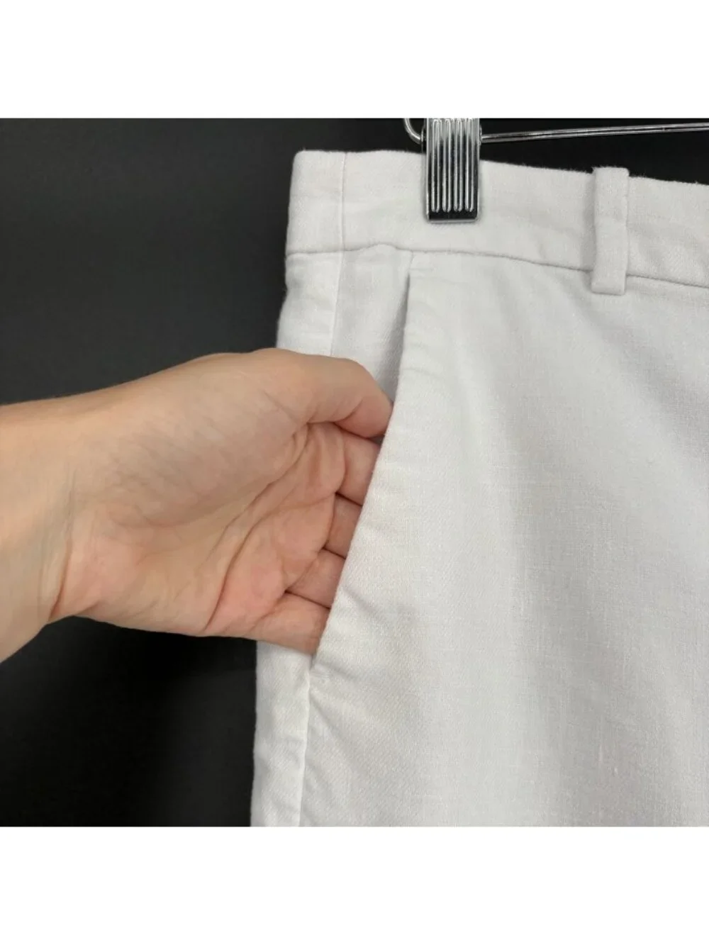 J.Crew Kaya Pants in Stretch Linen Blend Womens 6 White Cropped Kick Flare CI425